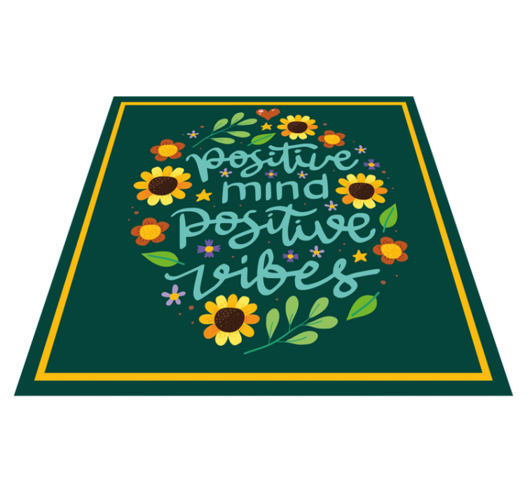 Positive Mind Vibes custom vinyl rug - TenStickers