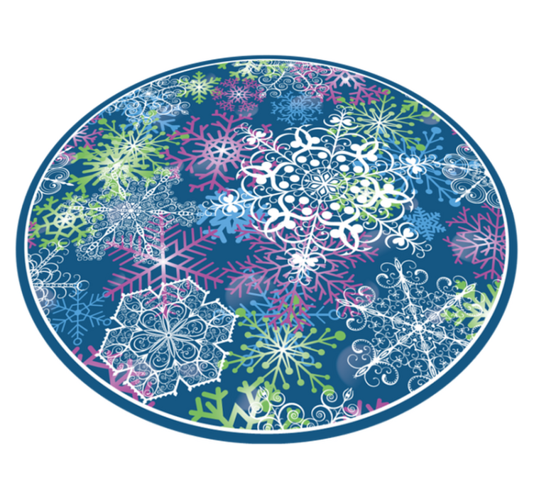Colorful Snowflake Pattern christmas vinyl rug - TenStickers
