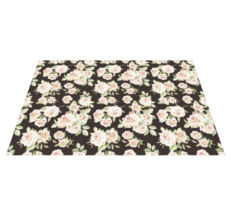 ROSE FLORAL PATTERN vinyl rug flowers - TenStickers