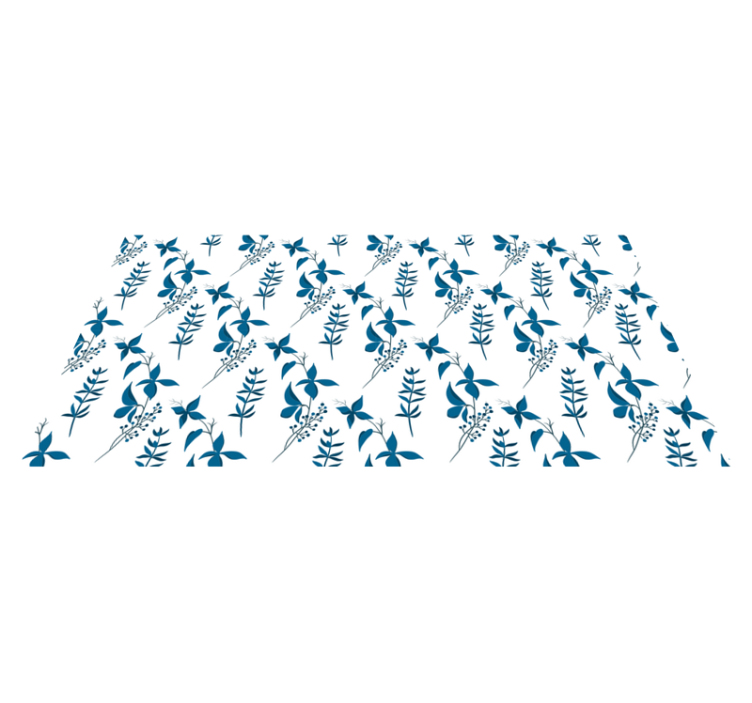 Botanic Motif vinyl rug flowers - TenStickers