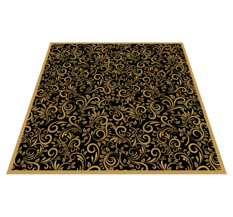 Elegant swirls pattern vinyl rug flowers - TenStickers