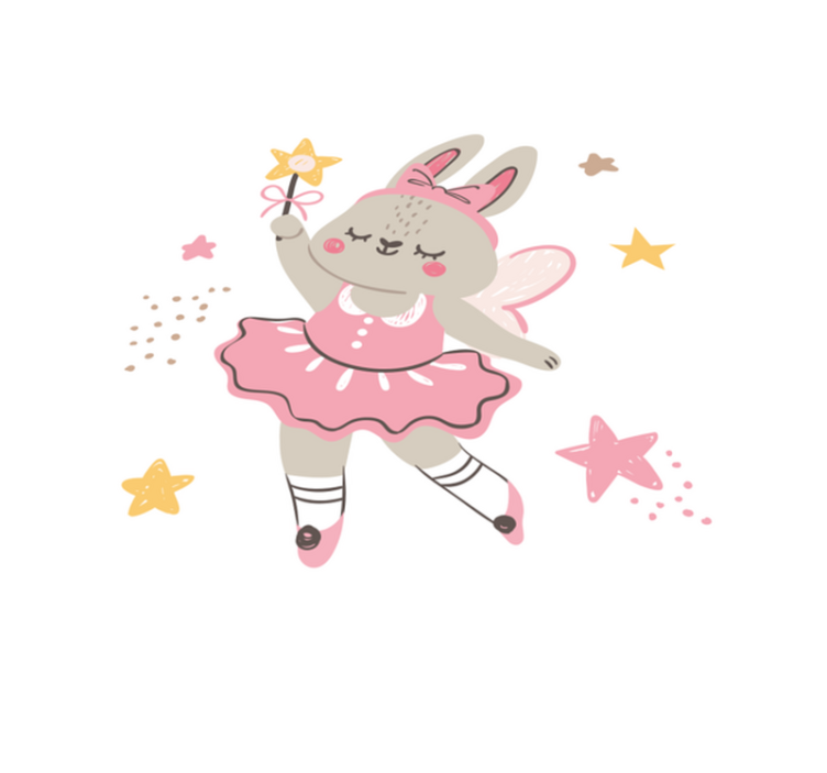 Dancing rabbit with wand kids vinyl rug - TenStickers