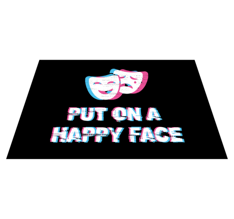 Happy Face Expression custom vinyl rug - TenStickers