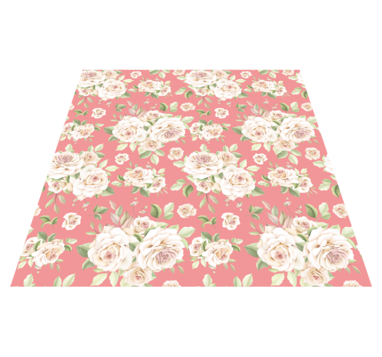 Floral Elegance vinyl rug flowers - TenStickers