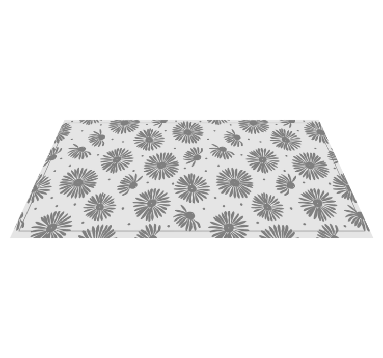 Warm grey tones flowers floral rug - TenStickers