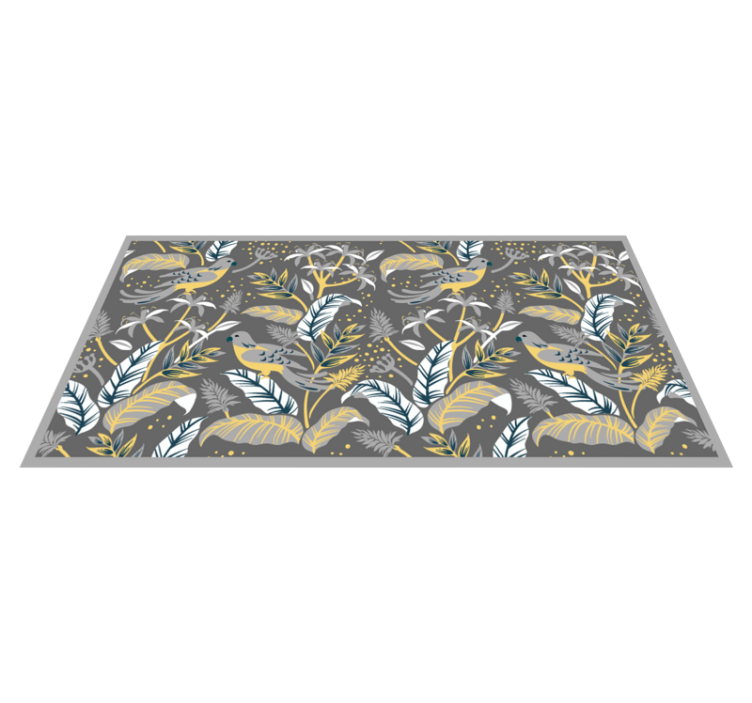 Tropical Greenery Print vinyl rug flowers - TenStickers