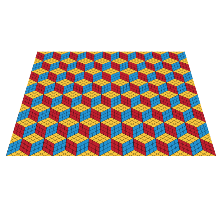 Cubic Puzzle Pattern vinyl rug gaming - TenStickers