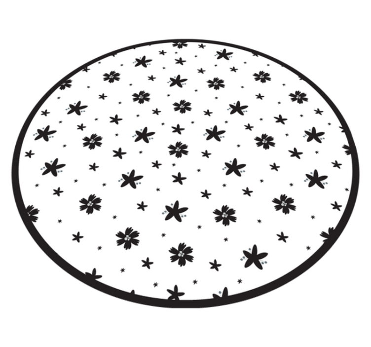 Vinyl rug flowers floral star design - TenStickers