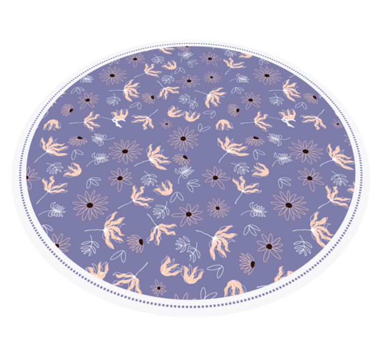 Floral Purple Pattern vinyl rug flowers - TenStickers
