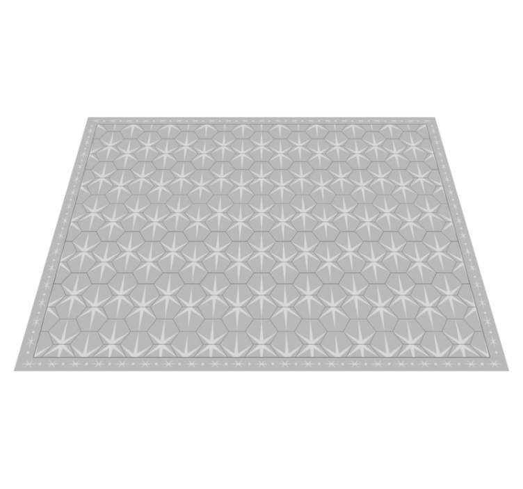 Hexagonal star pattern grey vinyl rug - TenStickers