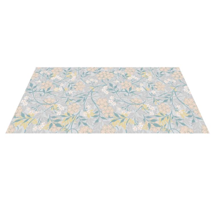 Botanical motif vinyl rug flowers - TenStickers