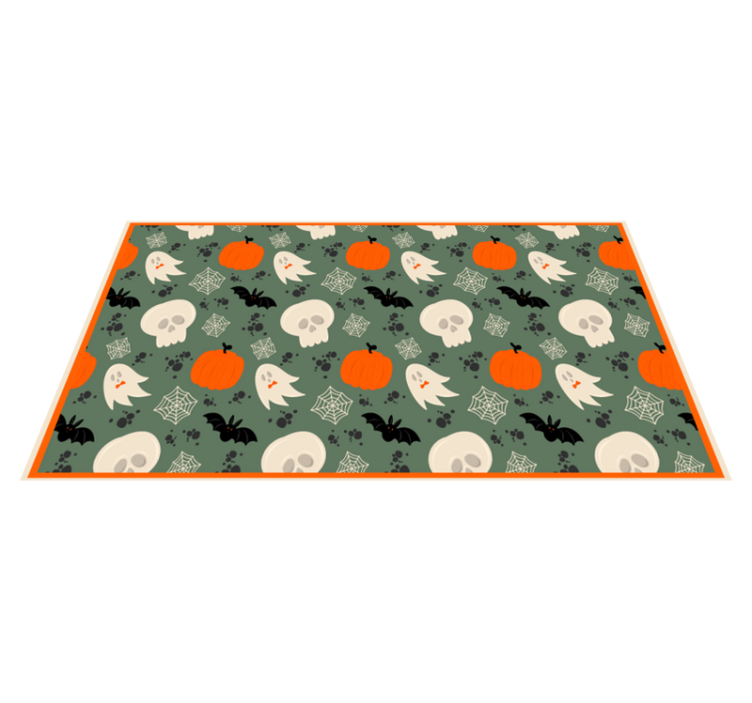 Spooky Pumpkin Pattern halloween vinyl rug - TenStickers