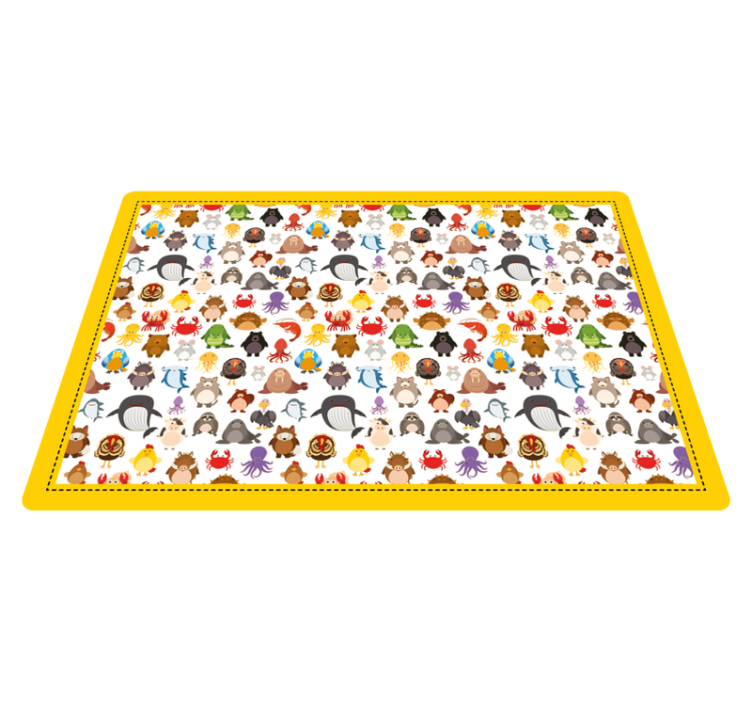 Adorable Animal Figures animal vinyl rug - TenStickers