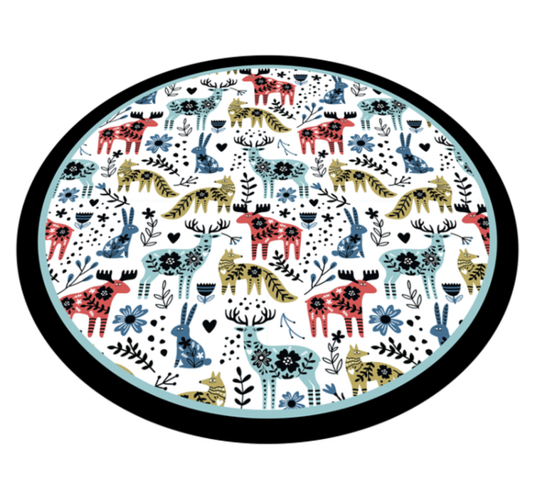 Colorful Animal Patterns nursery vinyl rug - TenStickers