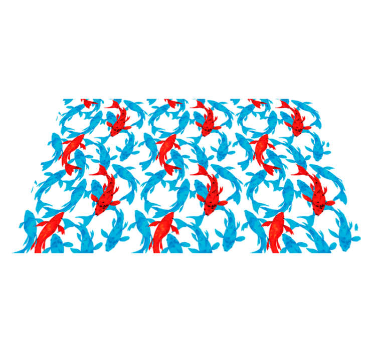 Colorful Koi Fish vinyl rug bathroom - TenStickers