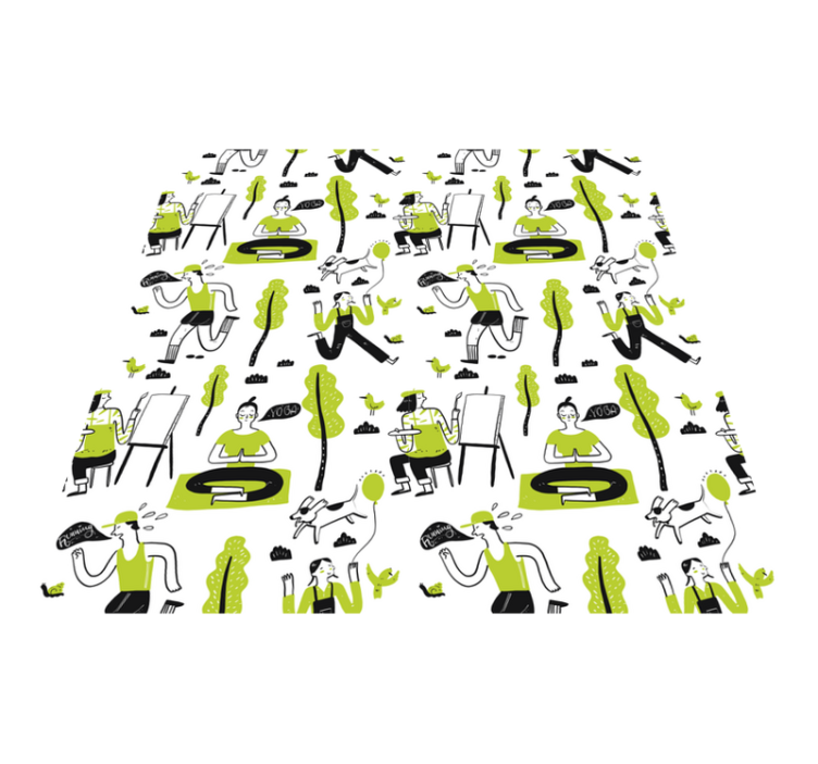 Playful Urban Scenes texture vinyl rug - TenStickers