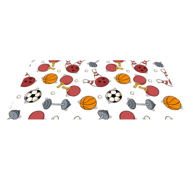 Sports Fun Elements teenage bedroom vinyl rug - TenStickers