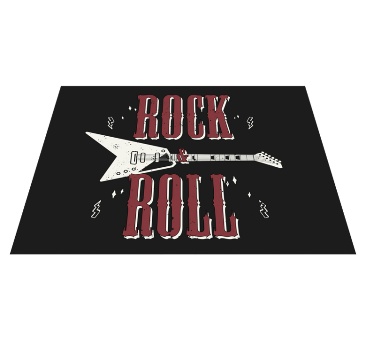 Rock roll electric guitar custom vinyl rug - TenStickers
