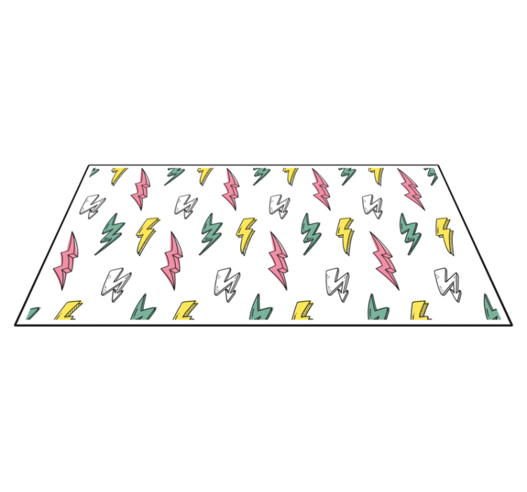 Lightning bolt pattern vinyl rug gaming - TenStickers
