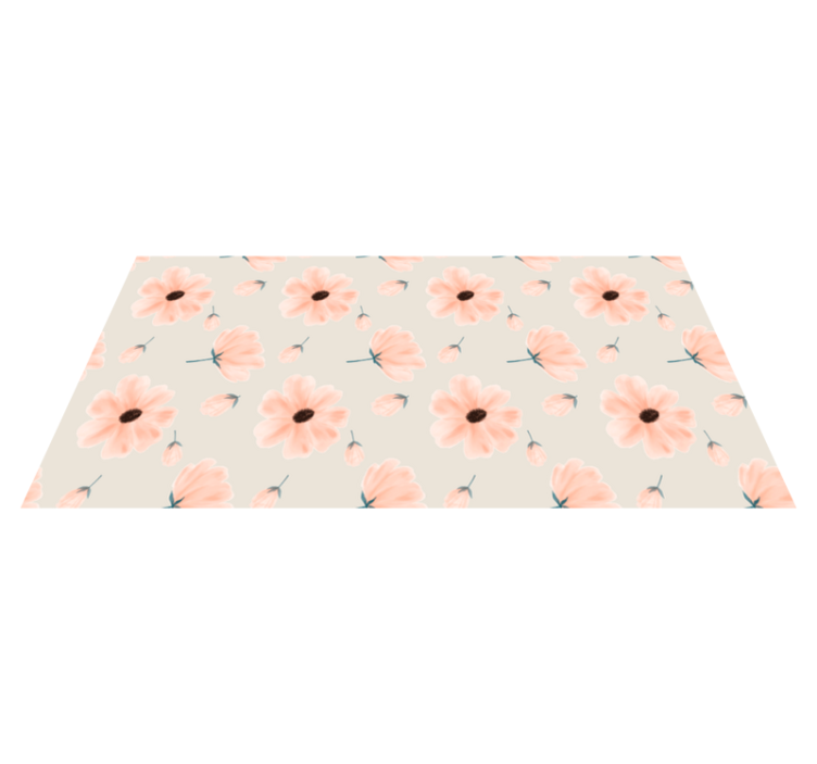 Gentle Motif vinyl rug flowers - TenStickers