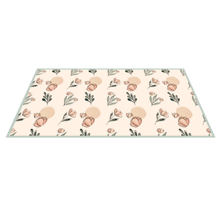 Floral Patterned Shades vinyl rug flowers - TenStickers