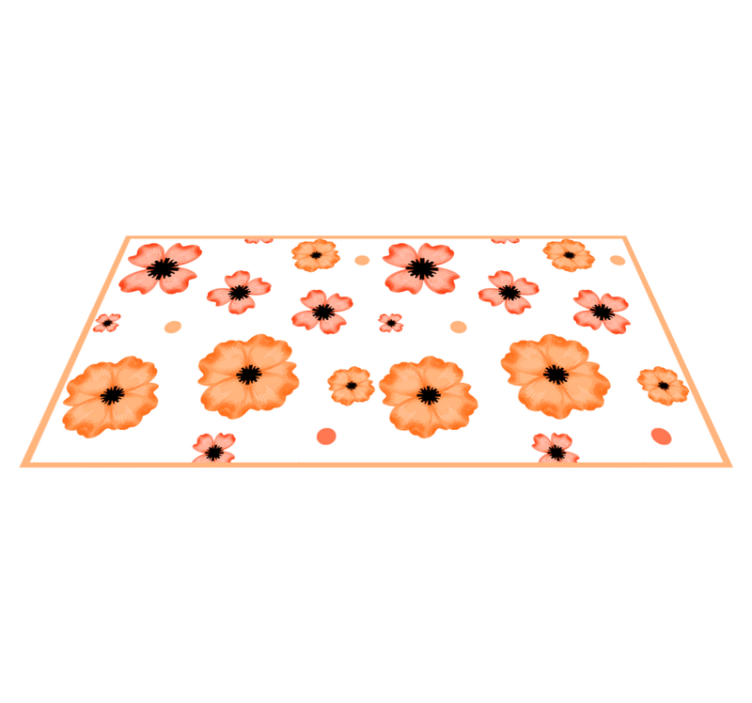 Patterned background vinyl rug flowers - TenStickers