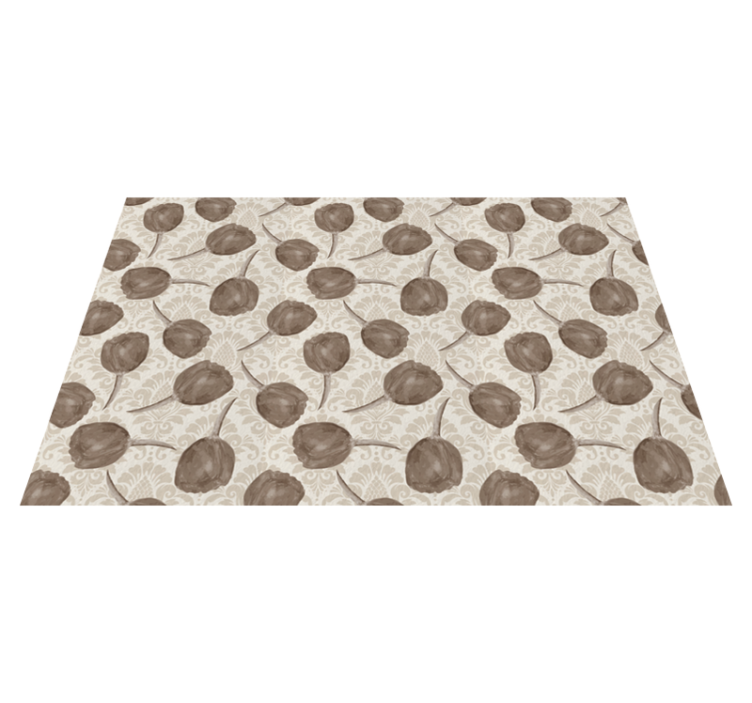 Gentle Botanical Motif vinyl rug flowers - TenStickers
