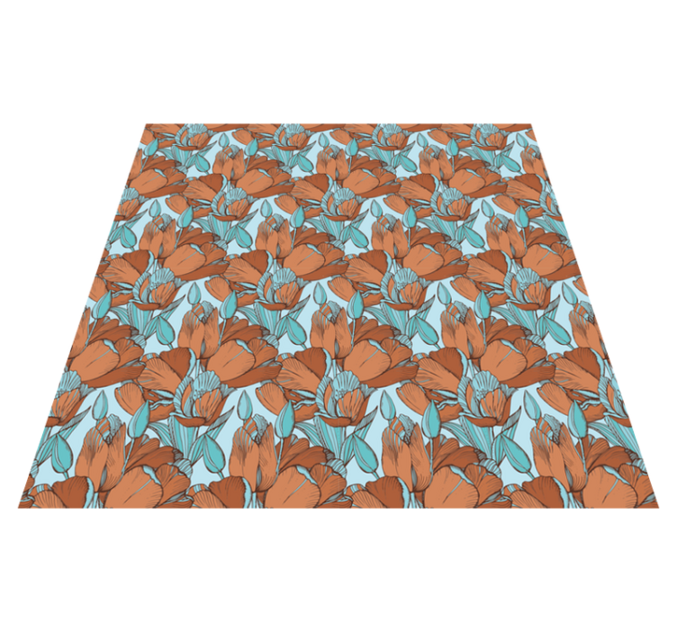 Floral Blossom Scheme vinyl rug - TenStickers