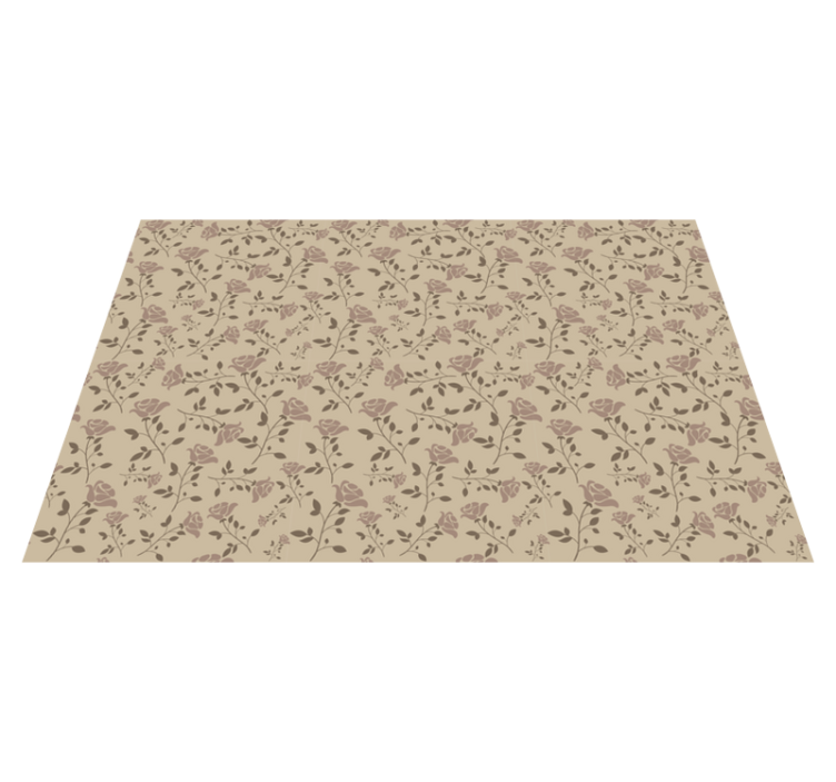 Subtle Floral Motif vinyl rug flowers - TenStickers