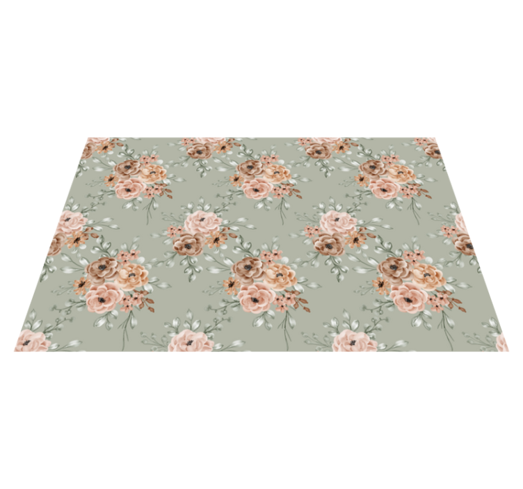 Pastel colors Pattern vinyl rug flowers - TenStickers