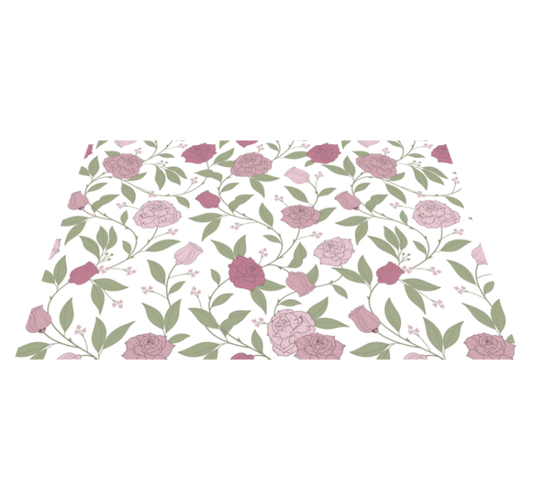 Elegant garden pattern vinyl rug flowers - TenStickers