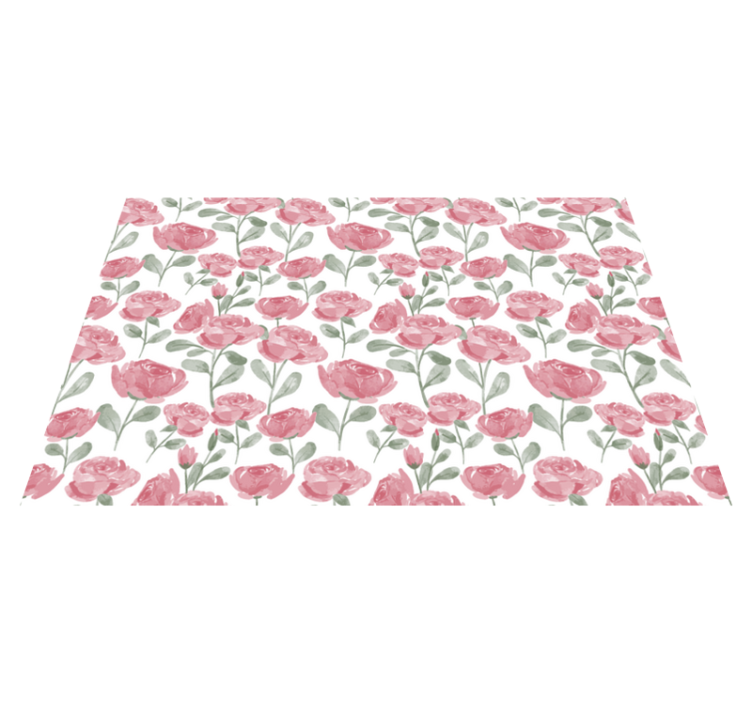 Poppies botanical motif vinyl rug flowers - TenStickers