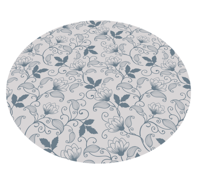 Floral serenity vinyl rug bathroom - TenStickers