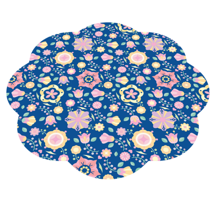Botanical Bliss vinyl rug flowers - TenStickers