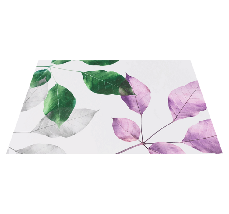 Leafy Botanical Prints vinyl rug flowers - TenStickers