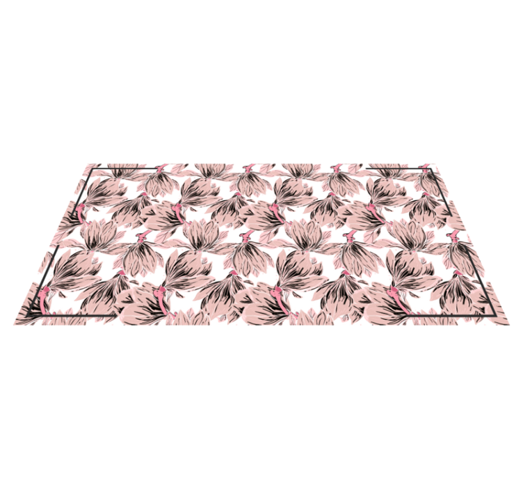 Blush Blossom Motif vinyl rug flowers - TenStickers