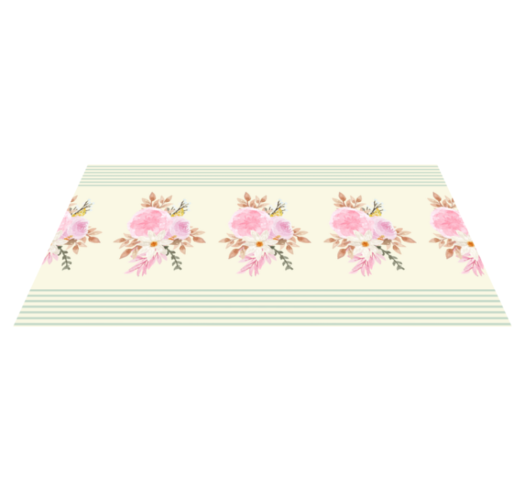 Soft Floral Arrangement vinyl rug bathroom - TenStickers
