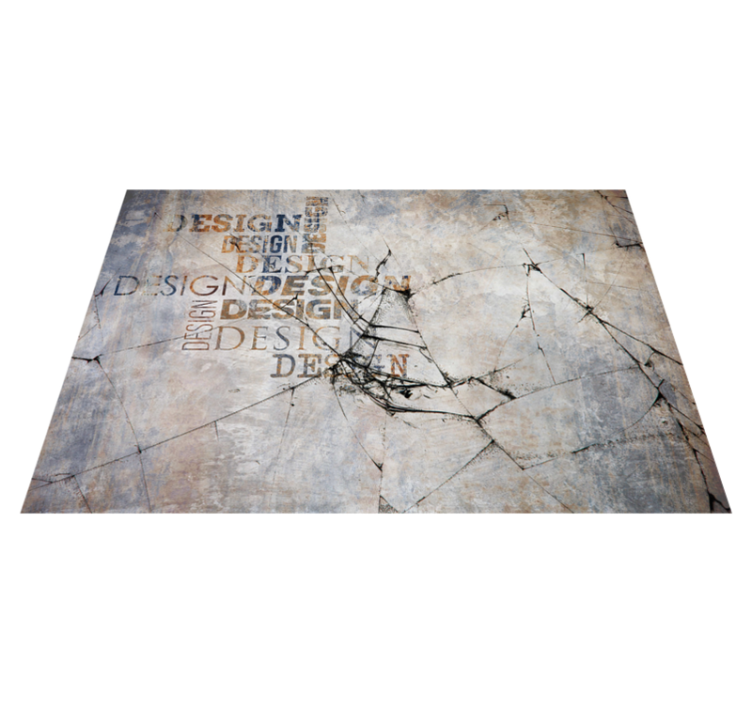Chipped Rock Typography stone effect vinyl rug - TenStickers
