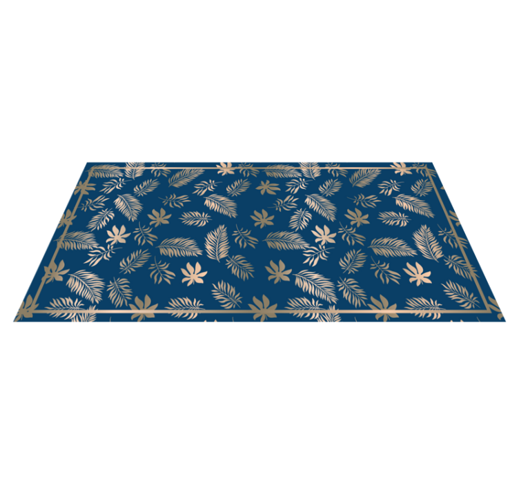 Tropical Leaf Pattern vinyl rug flowers - TenStickers