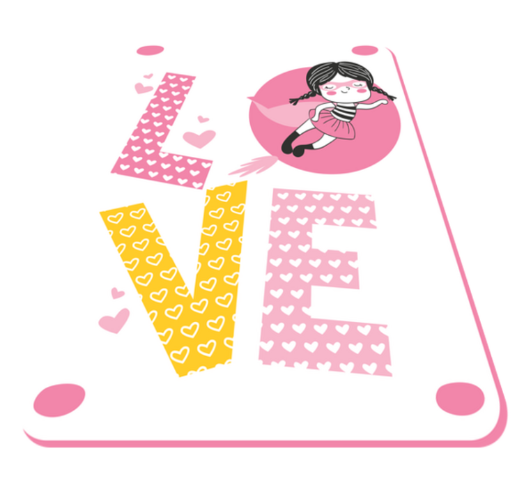 Ballerina Love Illustration nursery vinyl rug - TenStickers