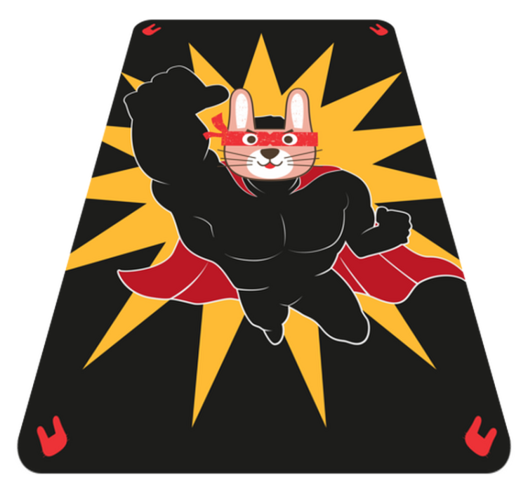 Superhero Bunny Adventure kids vinyl rug - TenStickers