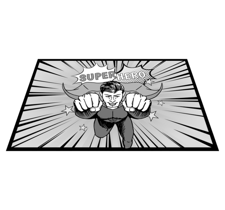 Dynamic Superhero Graphic kids vinyl rug - TenStickers