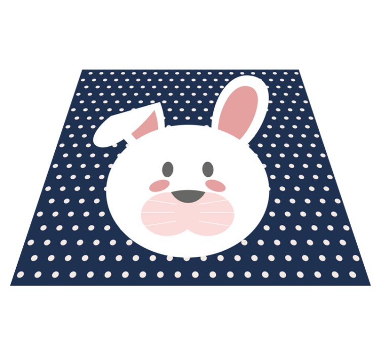 Whimsical Bunny Motif nursery vinyl rug - TenStickers