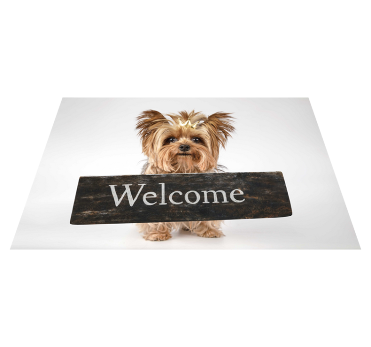Furry Welcome Sign custom vinyl rug - TenStickers