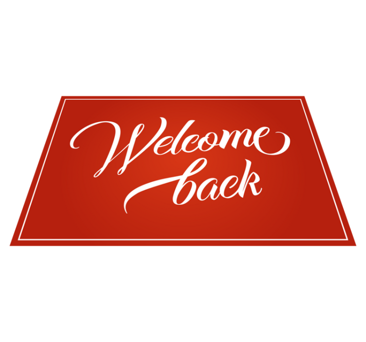 Warm welcome back text custom vinyl rug - TenStickers