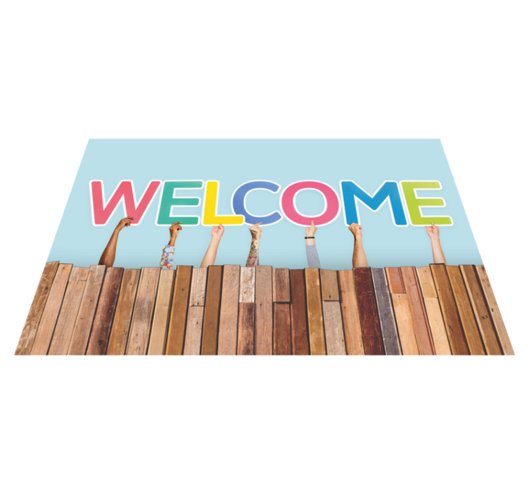 Colorful Welcome Entry custom vinyl rug - TenStickers