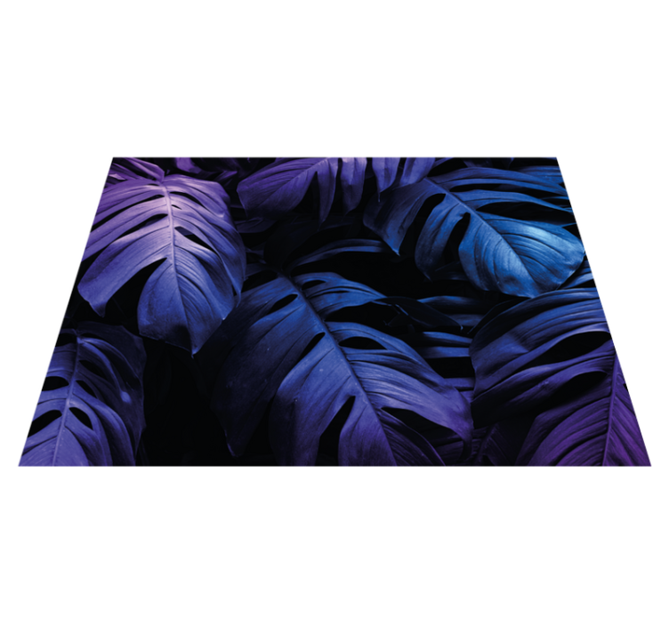 Tropical leaf design floral vinyl rug - TenStickers