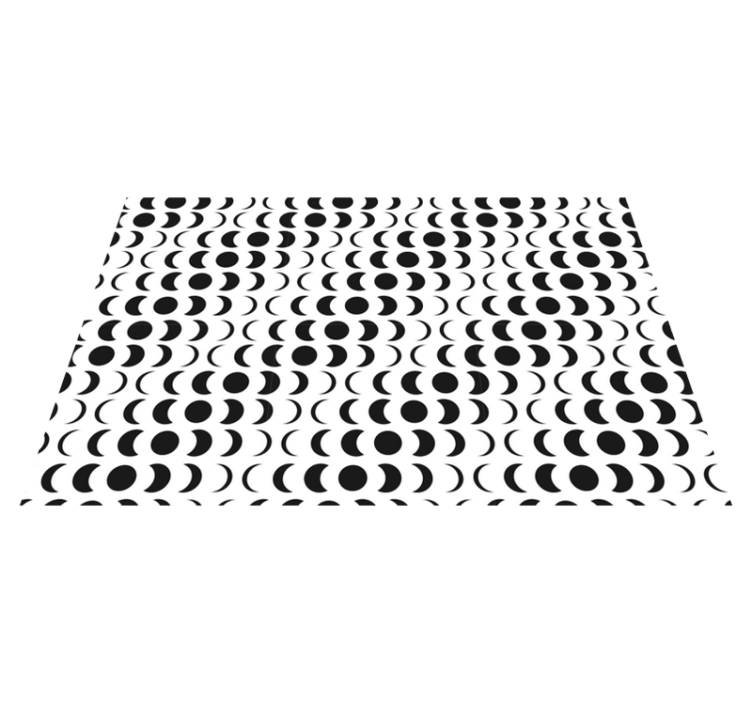 Monochrome Semicircles geometric vinyl rug - TenStickers