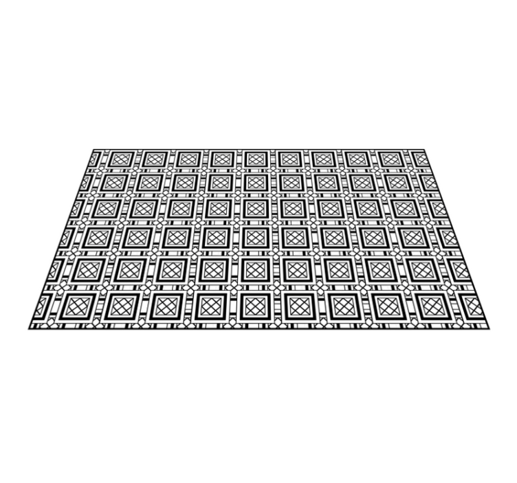 Symmetric Tile Pattern geometric vinyl rug - TenStickers
