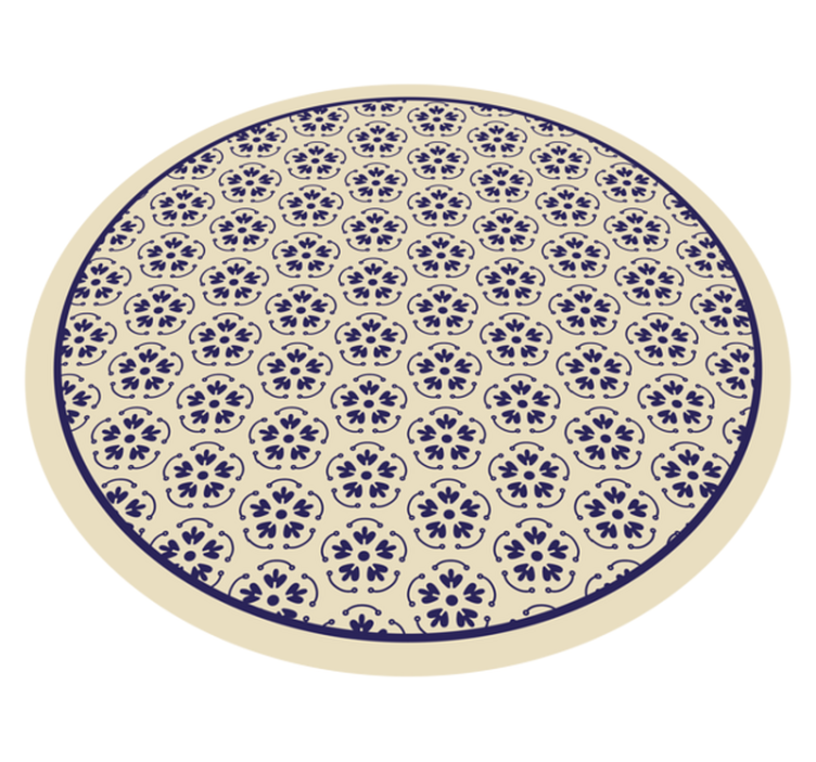 Circular Mosaic Pattern vinyl rug flowers - TenStickers